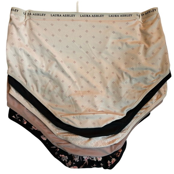 Laura Ashley Woman’s 5-Pack Briefs Underwear Floral & Solid 1X or 2X - Picture 5 of 10